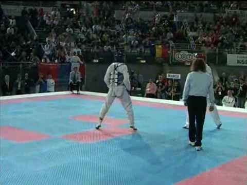 European Taekwondo Championships 2008 Rome over 84 kg Greece vs France Round 1