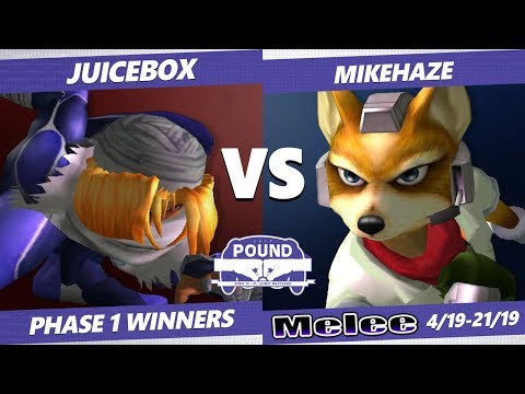 Pound 2019 SSBM -  Juicebox (Sheik) VS bc MikeHaze (Fox) Smash Melee Phase 1 Winners
