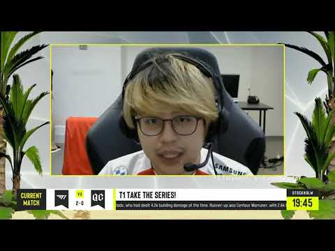 T1 Kuku and Whitemon dancing on Xepher interview (T1 vs Quincy Crew) - ESL One Summer 2021