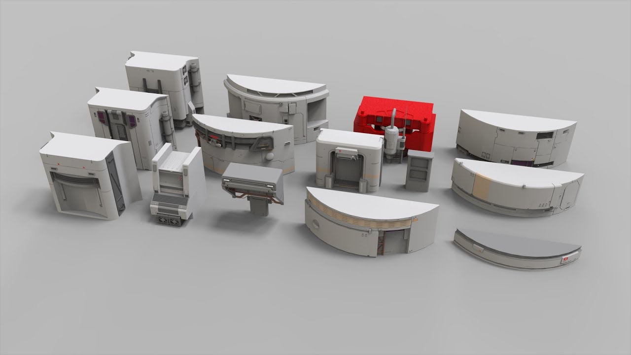 Sci-fi Architecture kitbash 38 3D Model