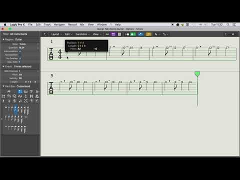 How to Easily Arrange Guitar Tab in Logic Pro X