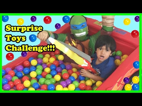 Giant Ball Pits Surprise Toys Challenge with Ryan Video