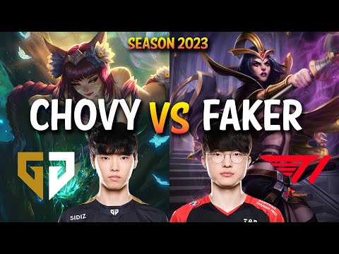 GEN Chovy vs T1 Faker - Chovy AHRI vs Faker LEBLANC Mid - KR Ranked