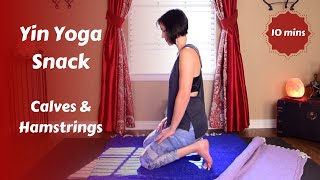 Yin Yoga Snack for Calves &amp; Hamstrings | Deep Stretch for Legs {13 mins}