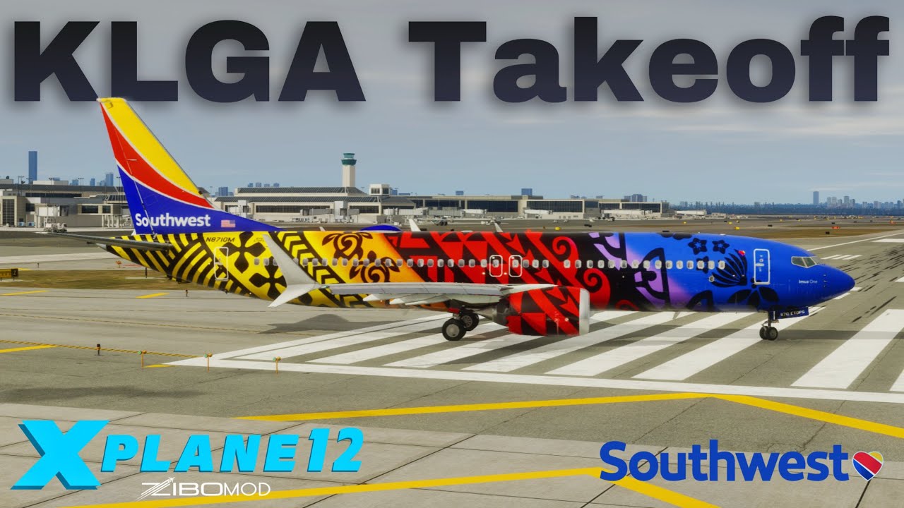 X-Plane 12 | Southwest 737 Windy Afternoon Departure from New York (KLGA) | 737 MAX8 + VATSIM