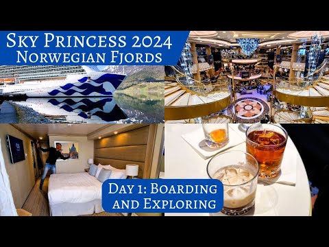 Sky Princess Norwegian Fjords April/May 2024. Embarking and Exploring the Ship, Sailaway Party.
