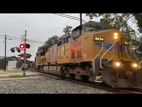 UP 7034 C44ACM With a Sick K3HL Horn in Bryan