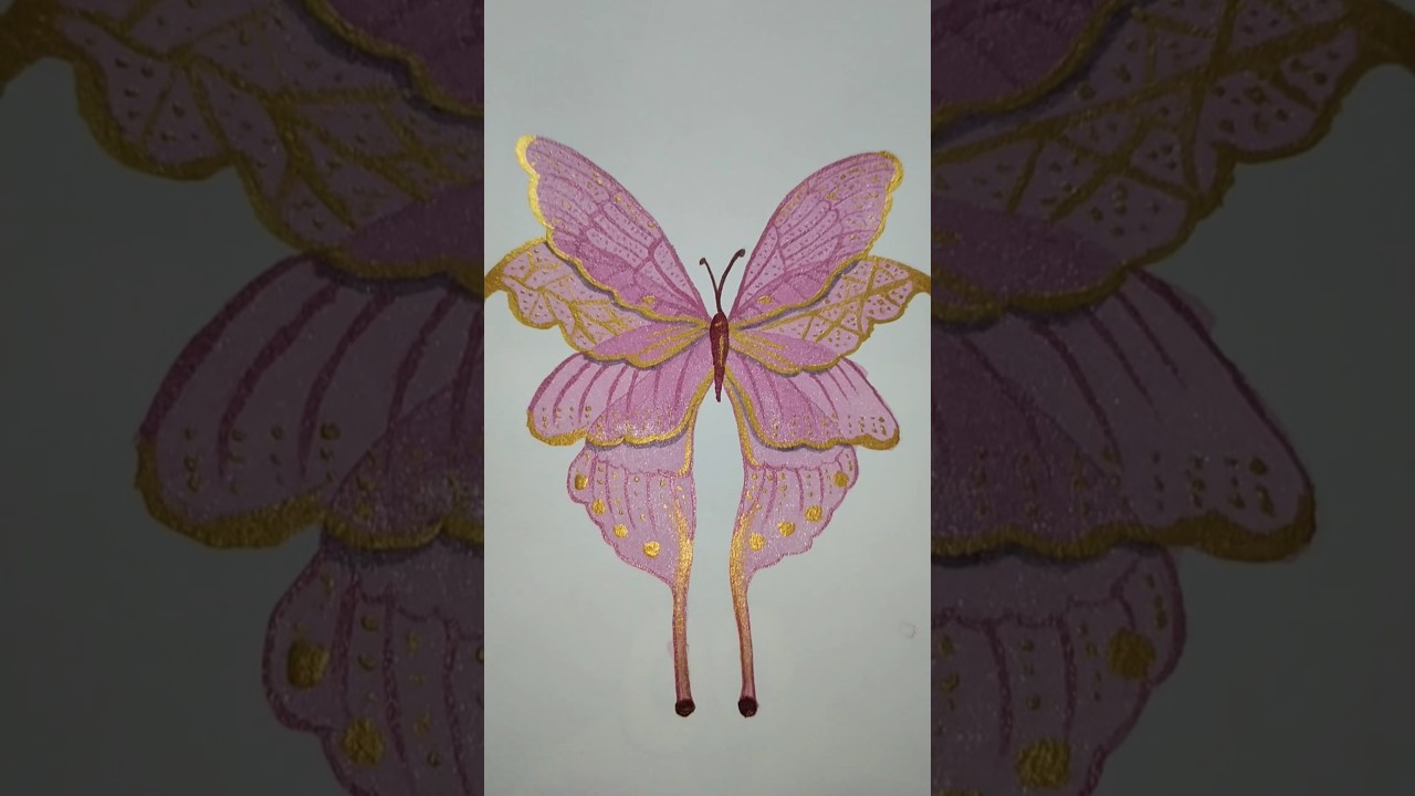 Magical pink shimmer watercolor🩷 painting Butterfly✨
