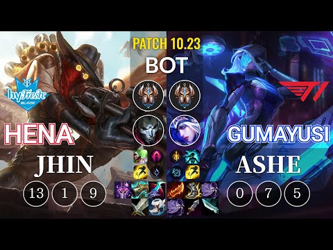 hyF Hena Jhin vs T1 Gumayusi Ashe Bot - KR Patch 10.23