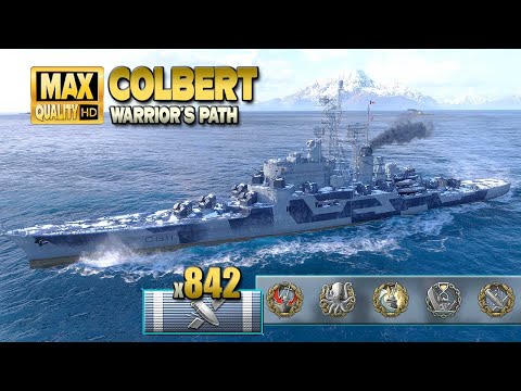 Excellent Colbert play on map Warrior´s Path - World of Warships