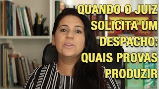E QUANDO O JUIZ SOLICITA EM DESPACHO, QUAIS PROVAS PRODUZIR???
