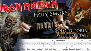 Iron Maiden - Holy Smoke Dave Murray&#39;s solo lesson (with tablatures and backing tracks)