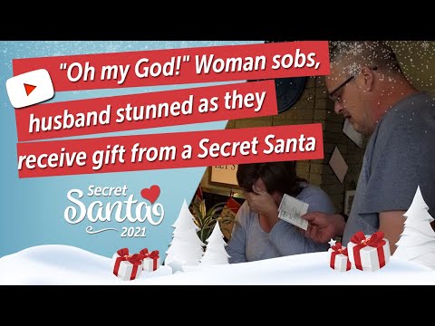 "Oh my God!" Woman sobs, husband stunned as they receive gift from a Secret Santa