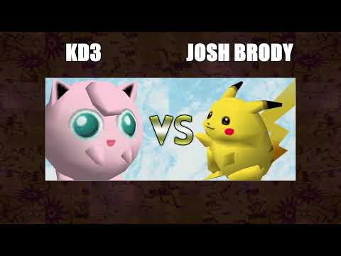 WHORE Winners Semis - KD3 (Jigglypuff) Vs. Josh Brody (Pikachu) SSB64 Smash Bros Tournament