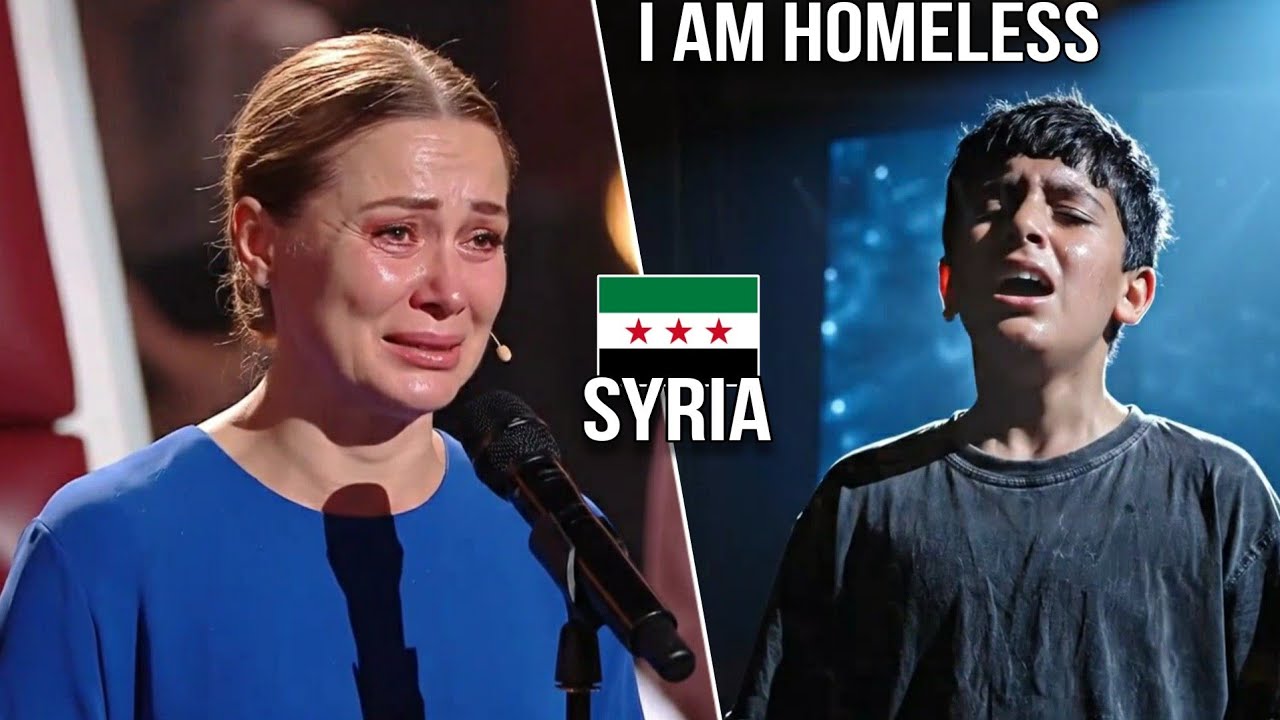 طفل من سوريا لاجئ ومشرد يقوم بالغناء عن بلده ويجعل لجنة التحكيم تبكي في برنام