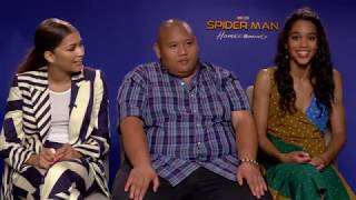 Zendaya, Jacob Batalon, and Laura Harrier on Spider-Man: Homecoming