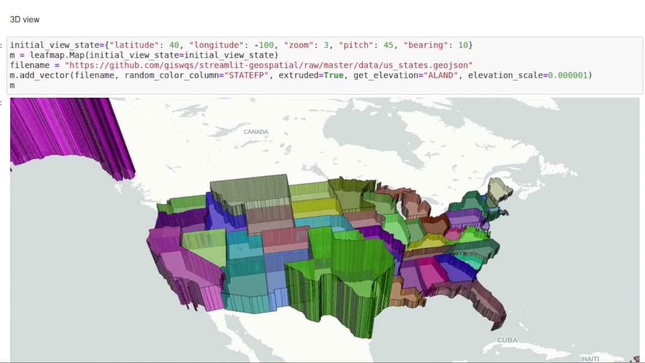 Leafmap adds a new plotting backend - pydeck