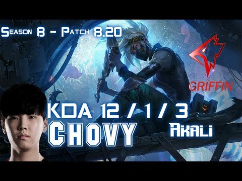 GRF Chovy AKALI vs TALON Mid - Patch 8.20 KR Ranked