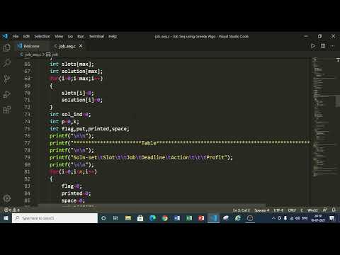 Job Sequencing with Deadline || DAA || C Programming