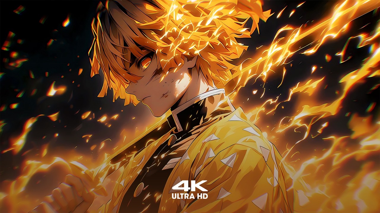 Zenitsu Thunder God Awakens ⚡🔥 4K Live Wallpaper & Screensaver | Demon Slayer Epic Scene