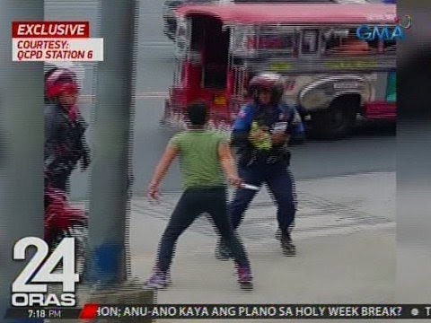 24 Oras: Exclusive: Panlalaban ng isang lalaki sa traffic constable gamit ang kutsilyo, na-hulicam