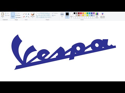 How to draw Vespa Logo in Computer using Ms Paint | Logo Making on Computer.