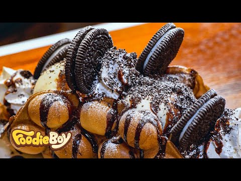 Compilação especial da série de waffles / waffle de Hong Kong, waffle de sorvete, waffle de cream cheese