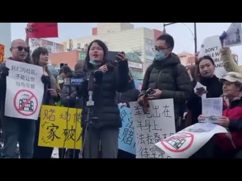 NYC Queens Flushing Residents Protesting Plans For New Casino Construction