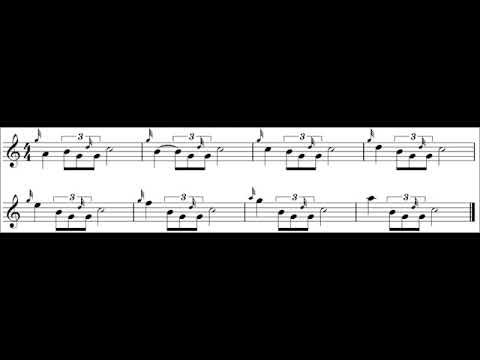 Teach Yourself Bagpipes Exercises, grip exercise from B to C, high pitch normal speed