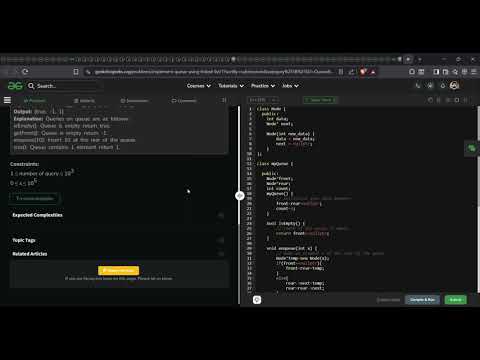 Queue Using Linked List Gfg Solution In C Queue Operations Explained Basic Problem