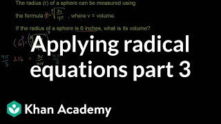 Applying Radical Equations 3