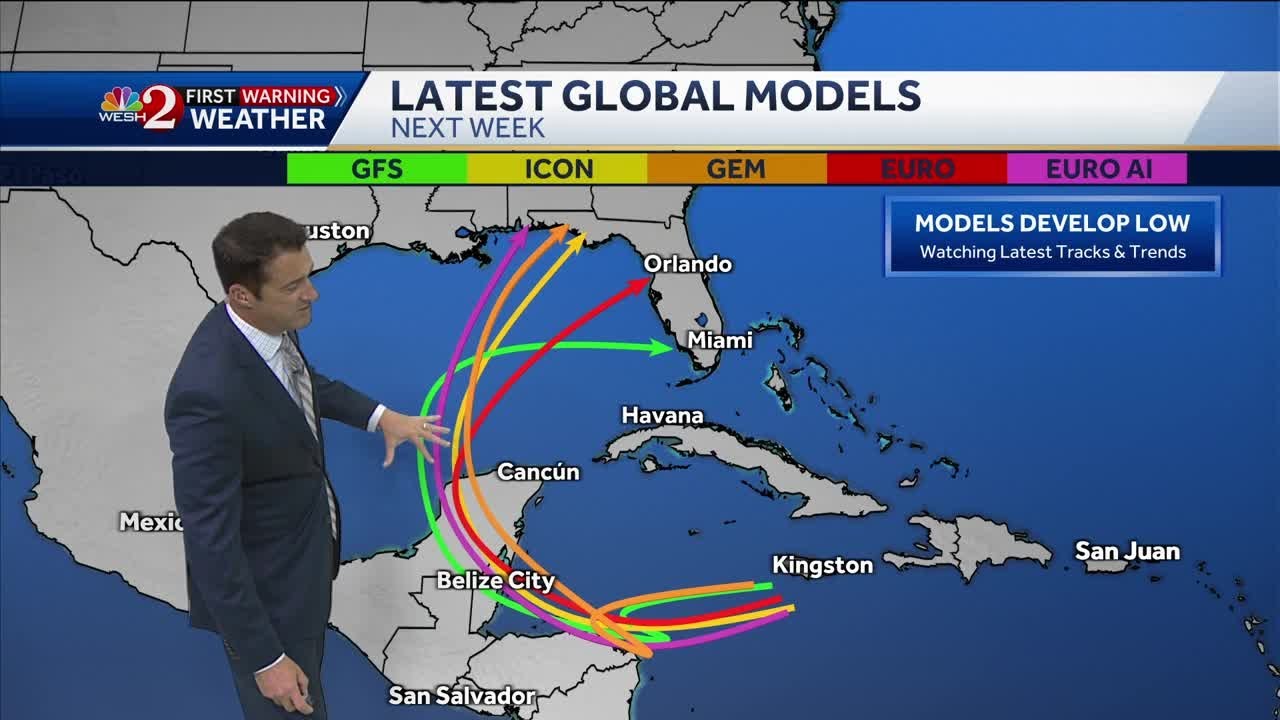 Potential Tropical Cyclone 19 forms over Caribbean Sea, models show potential Florida impacts
