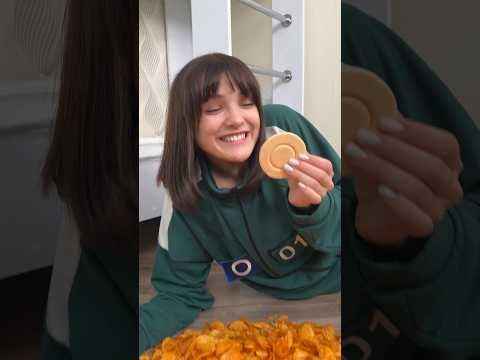 Squid Game Dalgona… Inside a Mountain of Chips?! 🤣