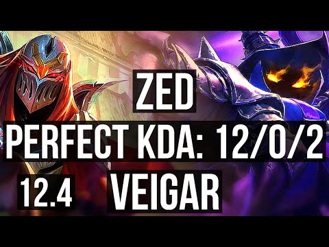 ZED vs VEIGAR (MID) | 12/0/2, 1.9M mastery, Legendary, 300+ games | NA Master | 12.4