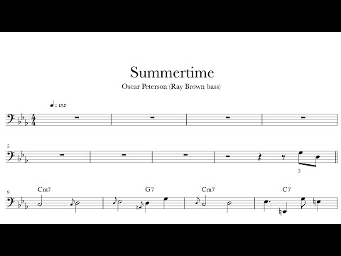 Summertime - Oscar Peterson (Ray Brown bass) | bass transcription