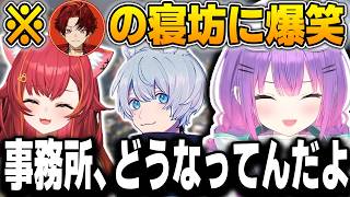 寝坊ツルギのピンチに駆けつける猫汰つなと、ガサガサ寝起き声の柊ツルギそれを笑うトワ様ｗ【常闇トワ/柊ツルギ/APEX/ホロライブ/切り抜き】