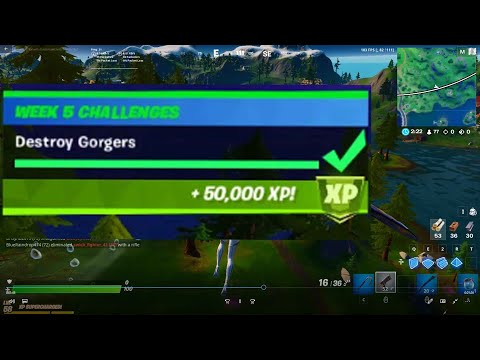 Destroy Gorgers & ALL Gorgers Locations - Fortnite Season 4 Week 5 Challenges