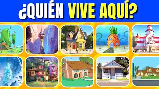 Adivina el PERSONAJE por SU CASA 🏠😱 ¿Quién vive aquí? 🤔 PERSONAJES ANIMADOS 