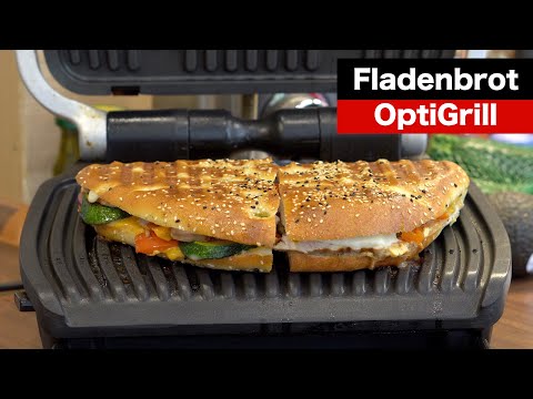 Flatbread in the OptiGrill with turkey & grilled vegetables