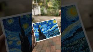 Starry night painting🩶🌙✨| Van Gogh #acrylicpainting #starrynight #shorts