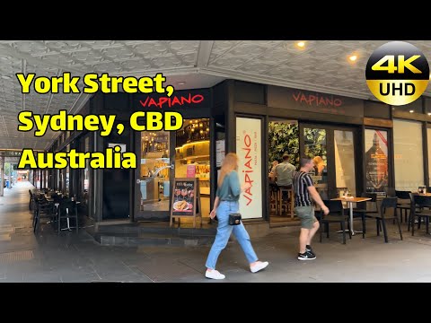 Sydney City Walking Tour - York Street | 4K Walking | January 2022