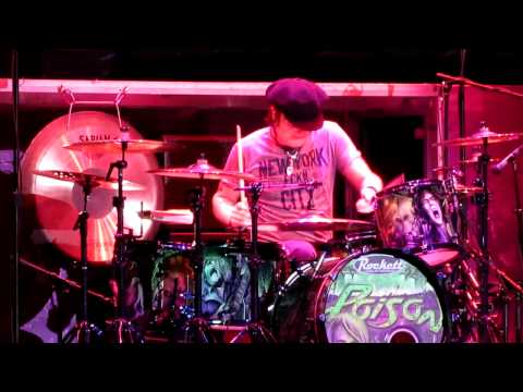 Rikki Rockett's Poison, Rockett Drum Works "Zombie" Kit: 22", 12", 14", 16", 6x14" Snare. Purple Hardware 2012 - Custom Graphics By Craig Fraser. SIGNED! image 26