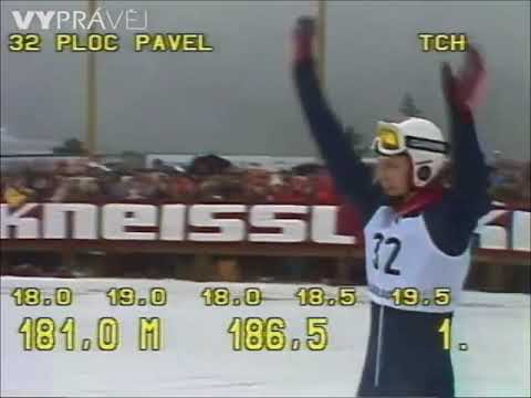 Pavel Ploc - 181.0 m WORLD RECORD - Harrachov 1983 (with replays)