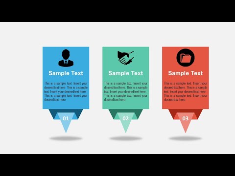 Desain Slide 3 Step Origami Infographic di Powerpoint / Free Template PPT