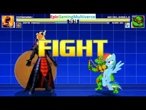 Dormammu And Annoying Orange VS Michelangelo And Rainbow Dash In A MUGEN Match / Battle / Fight