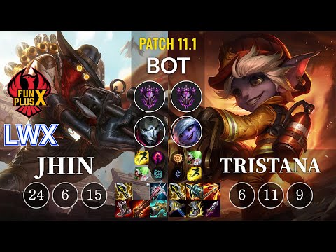 FPX Lwx Jhin vs Tristana Bot - KR Patch 11.1