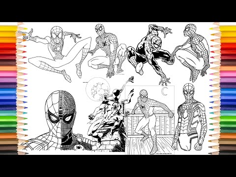 SPIDER-MAN Coloring Book | Spider-Man 🕷👦🏻 50 Plus Videos Coloring Pages 👍🏻👍🏻