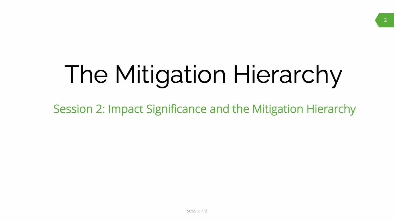 The Mitigation Hierarchy Session 2