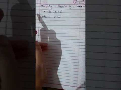 Multiplications of binomial.(horizontal method).