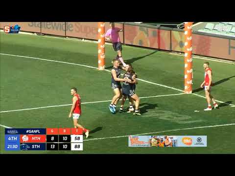 SANFL Finals Snapshot - South's Liam Fitt with a smother and sealing goal